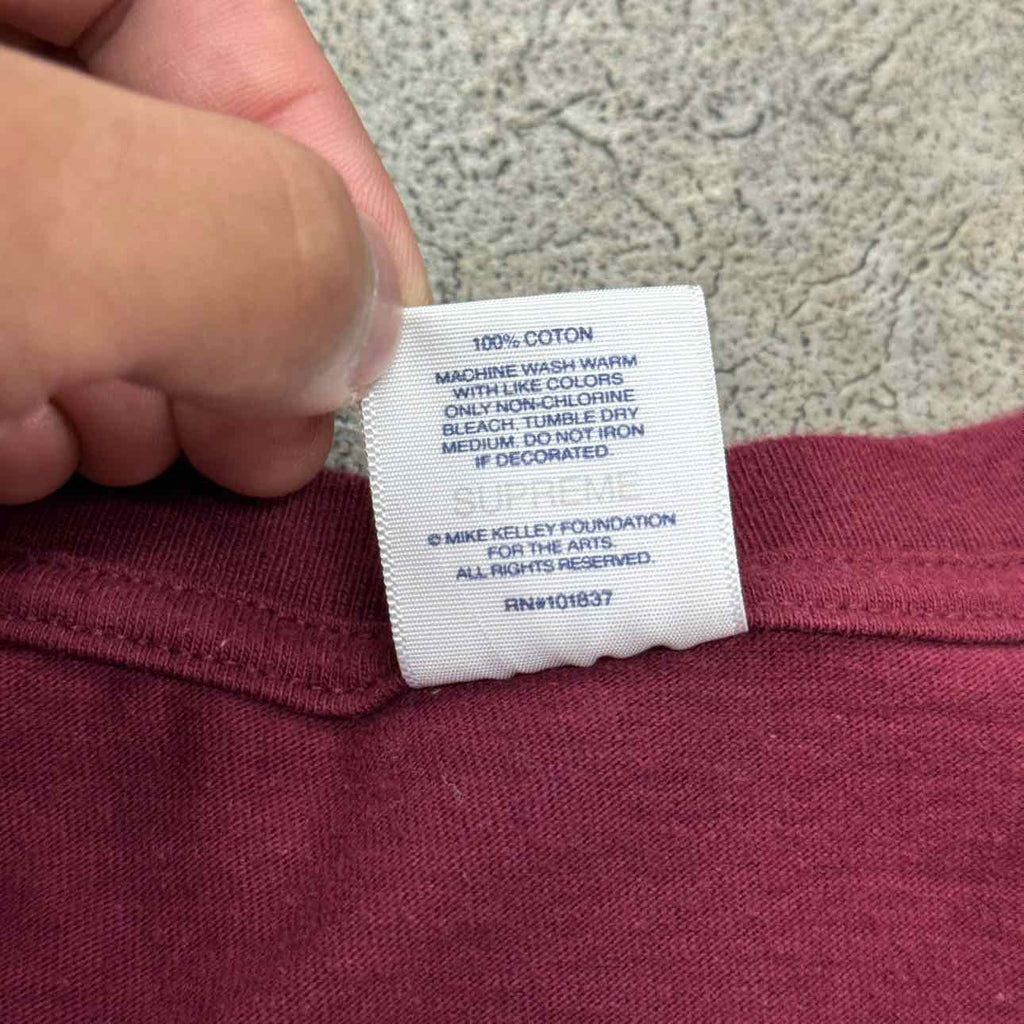 Supreme Long Sleeve "MIKE KELLY" Burgundy Used Size XL