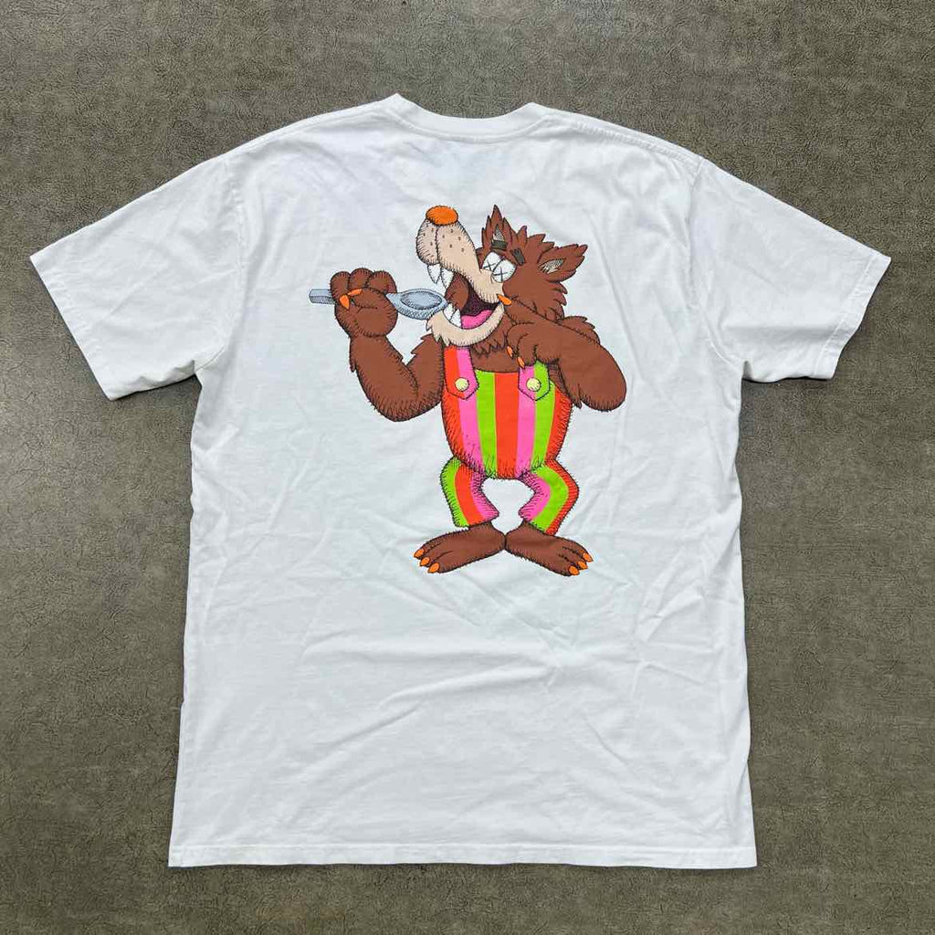 KAWS T-Shirt "FRUTE BRUTE" White Used Size XL