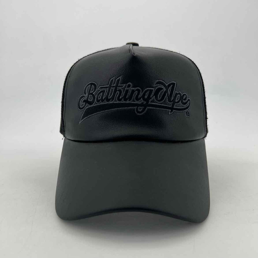 Bape Trucker Hat "NOIR HOMME" Used Black Size OS