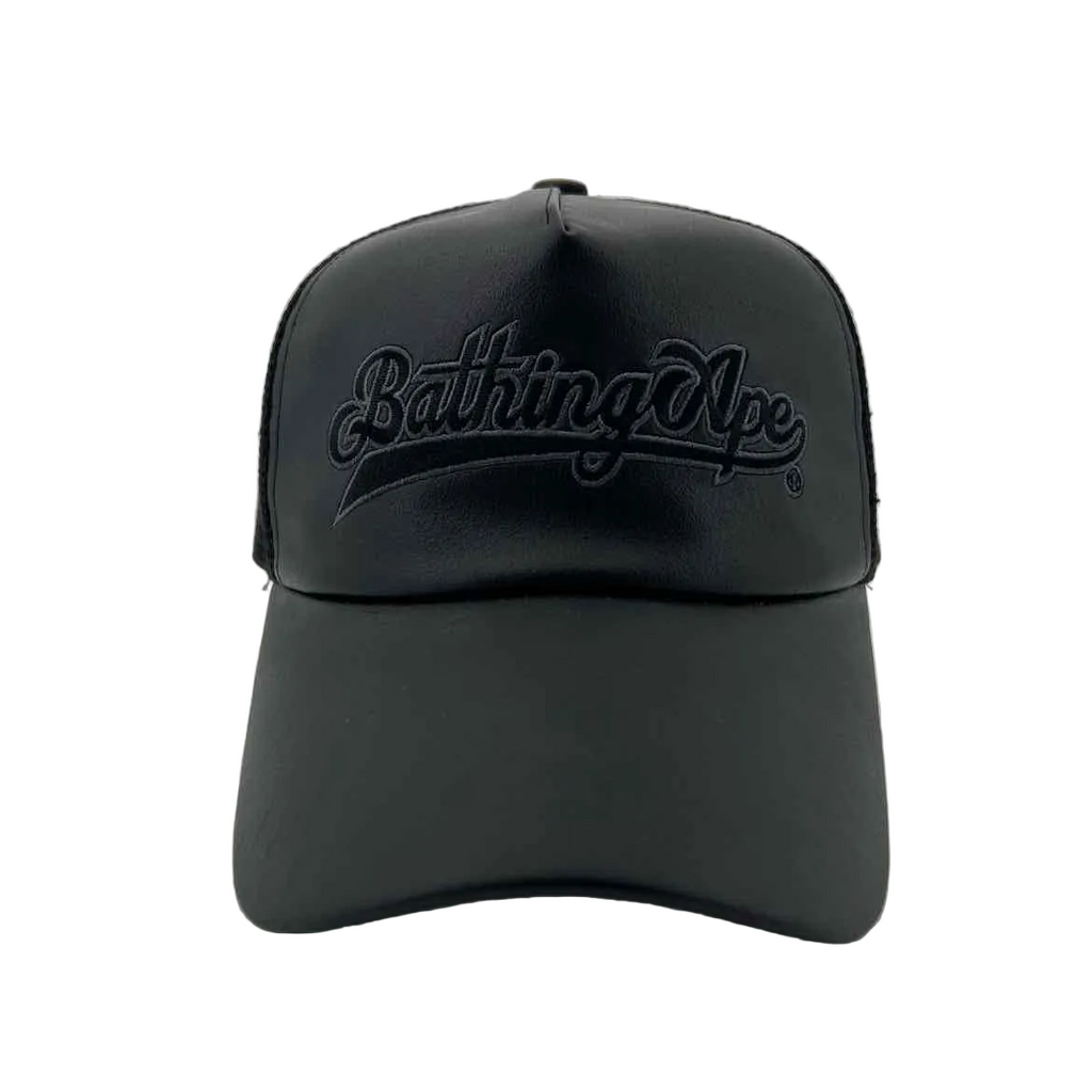 Bape Trucker Hat "NOIR HOMME" Used Black Size OS