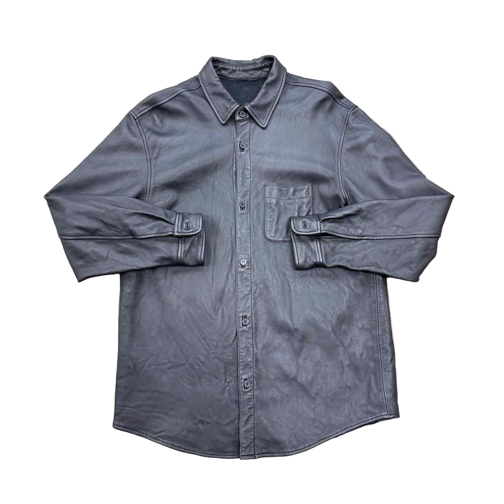 Supreme Button Up "LEATHER" Black Used Size L