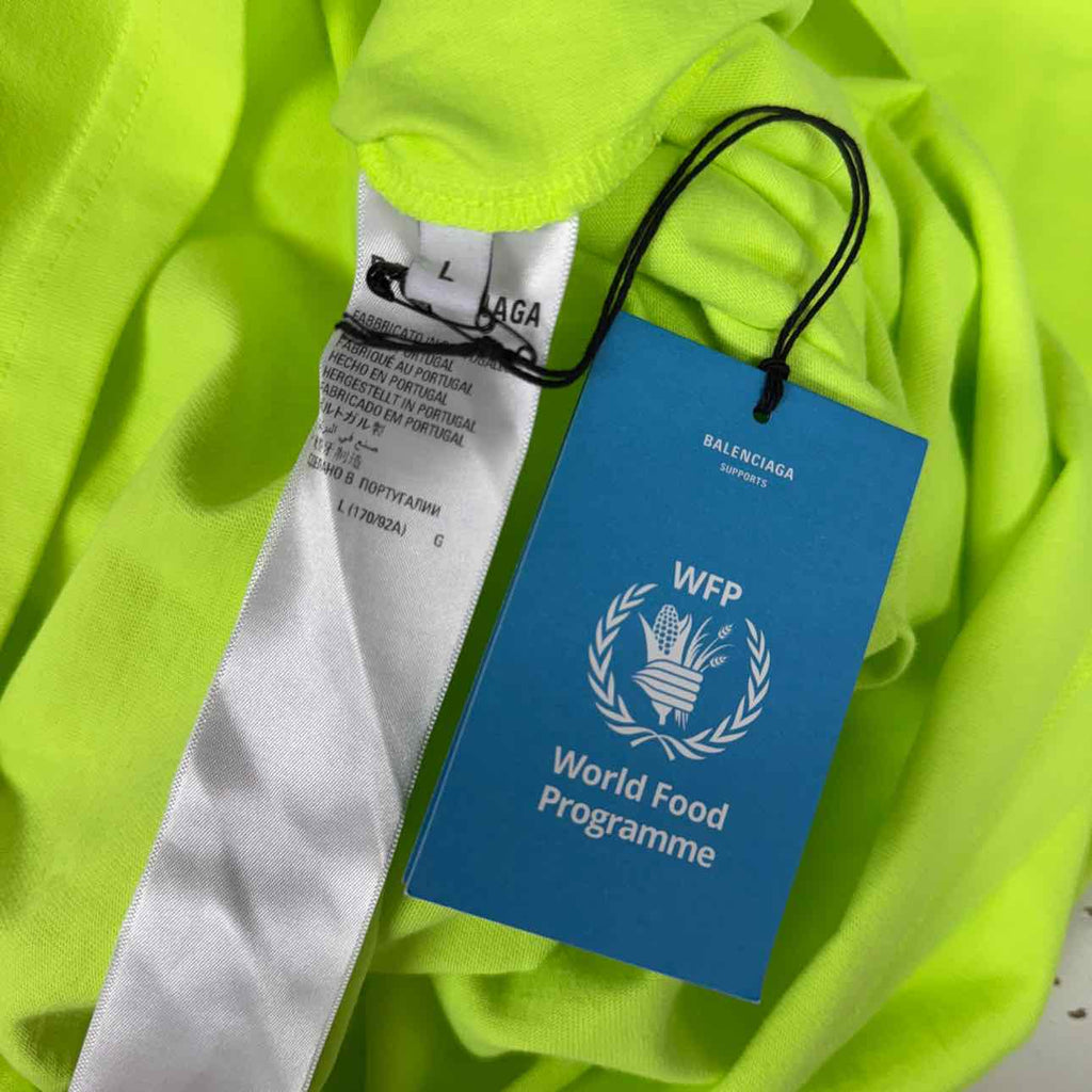 Balenciaga T-Shirt "WFP" Neon New Size L