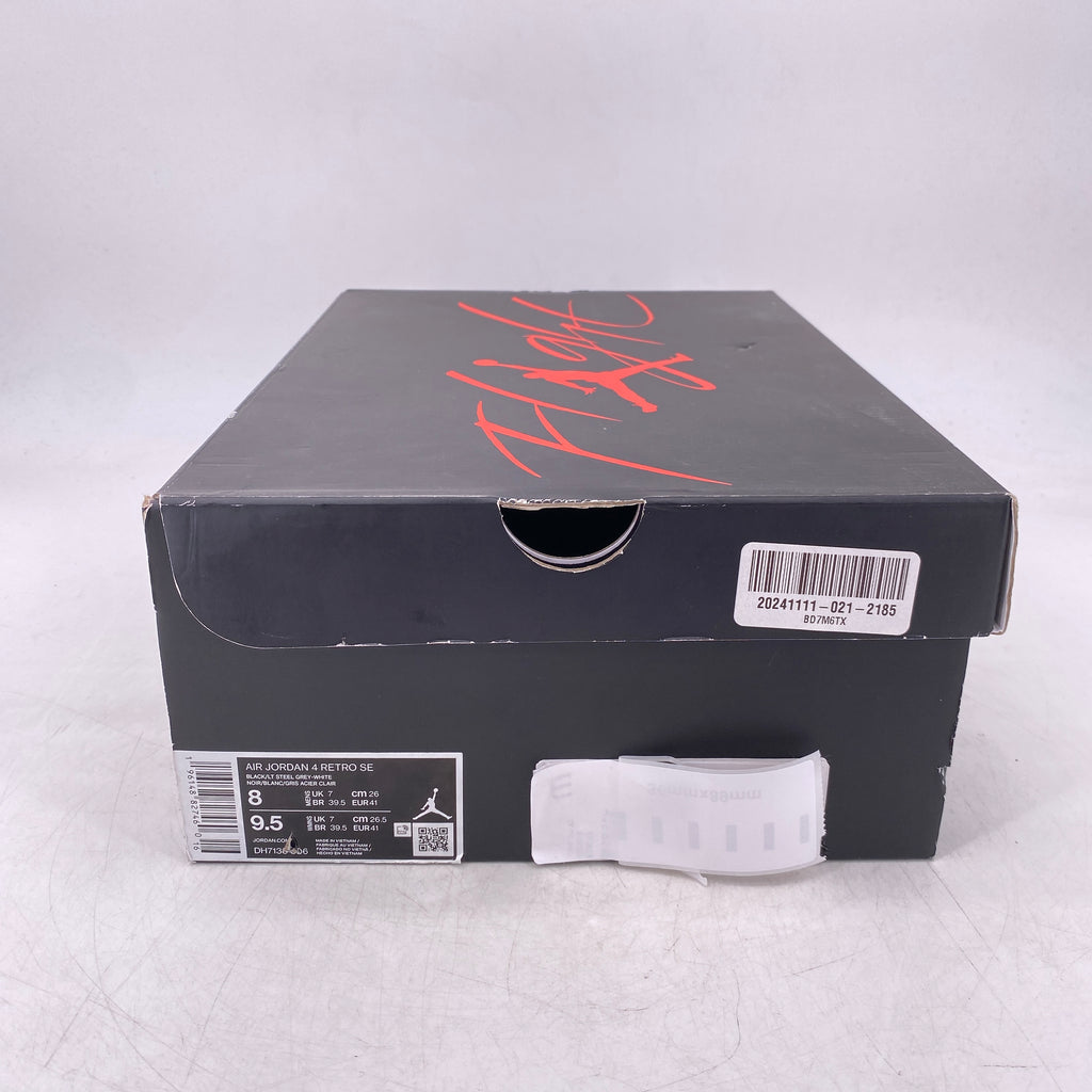 Air Jordan 4 Retro "Black Canvas" 2022 New Size 8