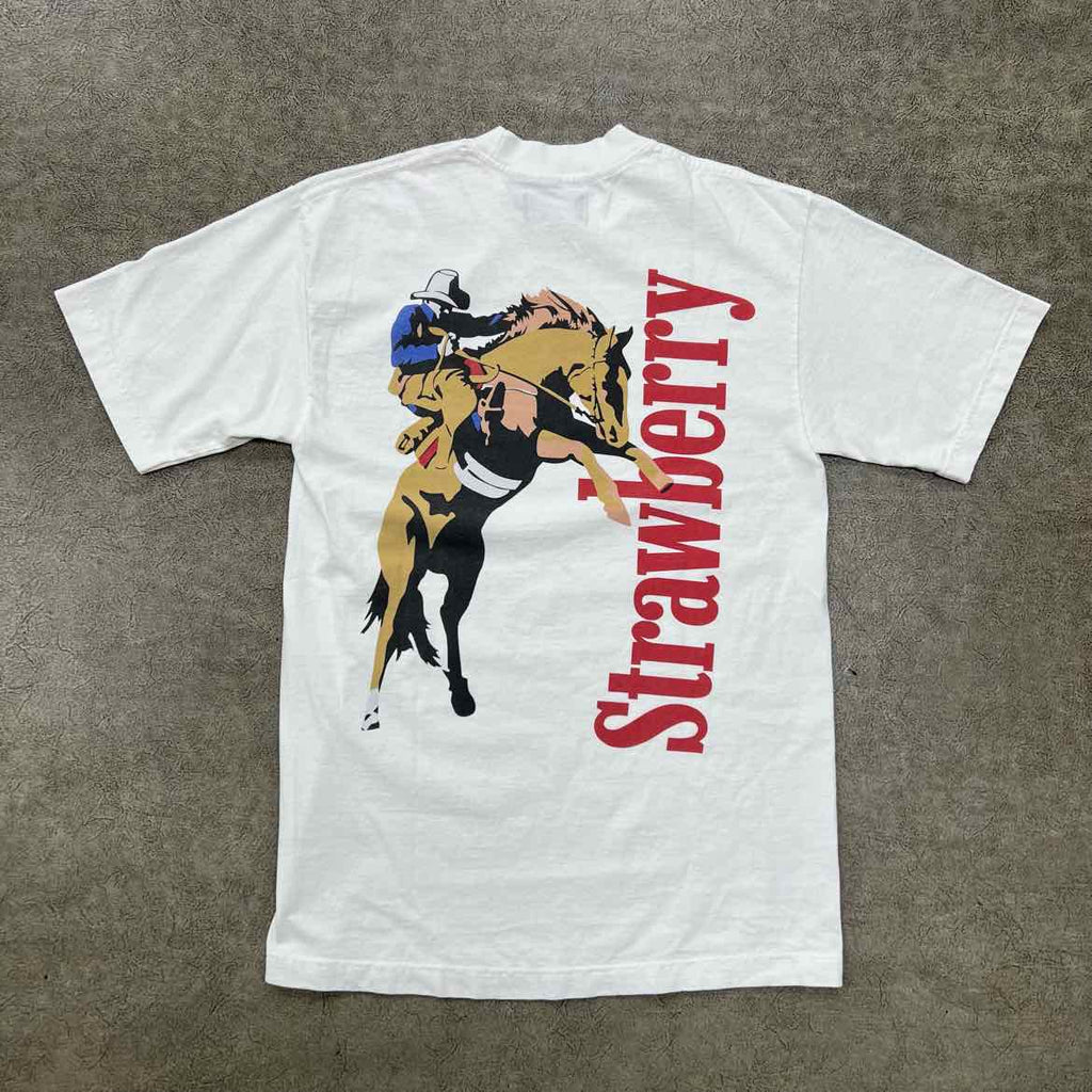 STRAWBERRY T-Shirt "COWBOY" Cream New Size S
