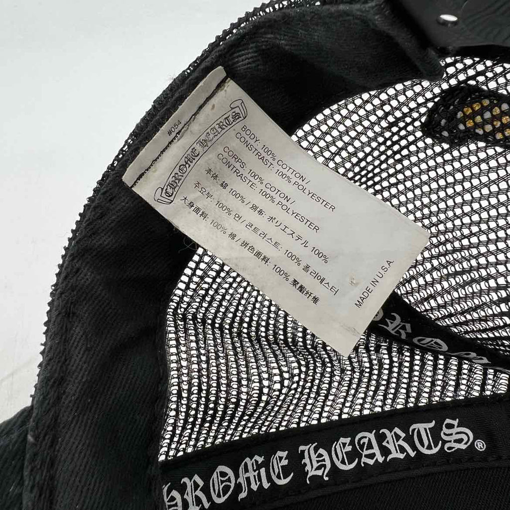 Chrome Hearts Trucker Hat "MADE IN HOLLYWOOD" Used Black Size OS