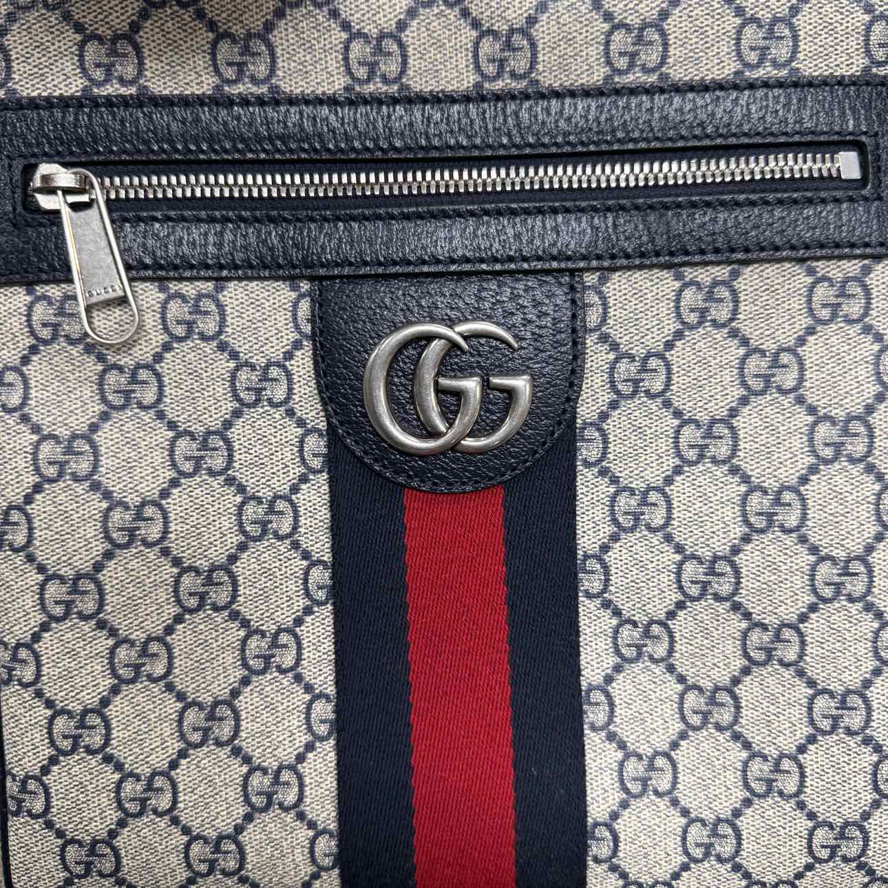 Gucci Messenger Bag &quot;GG SUPREME OPHIDIA&quot; Used Navy Size OS