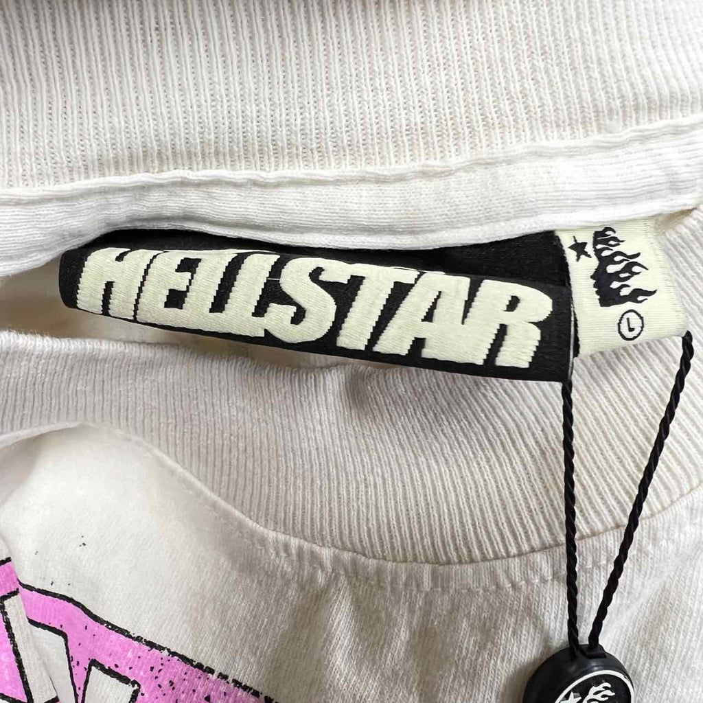 Hellstar T-Shirt "BREAKING NEWS" Cream New Size L