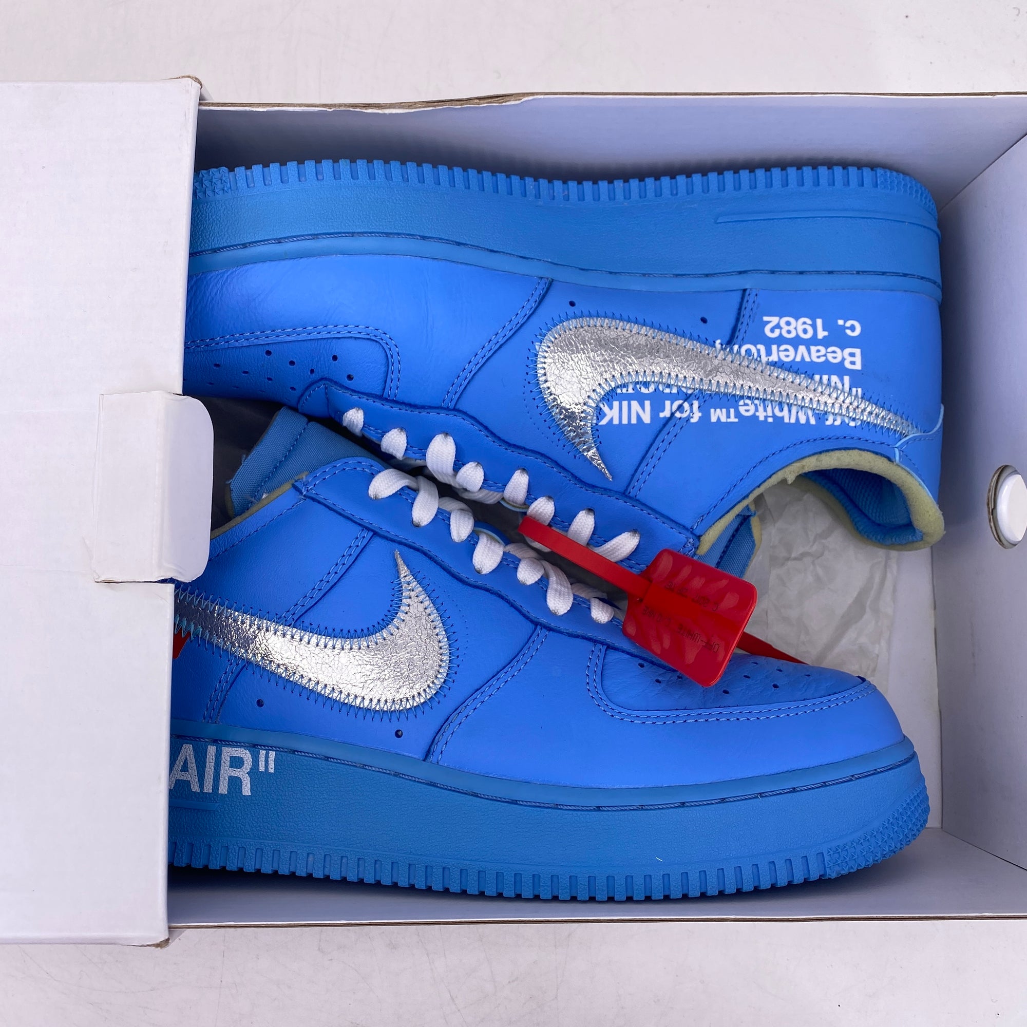 Nike Air Force 1 Low / OW &quot;Mca&quot; 2019 Used Size 9.5