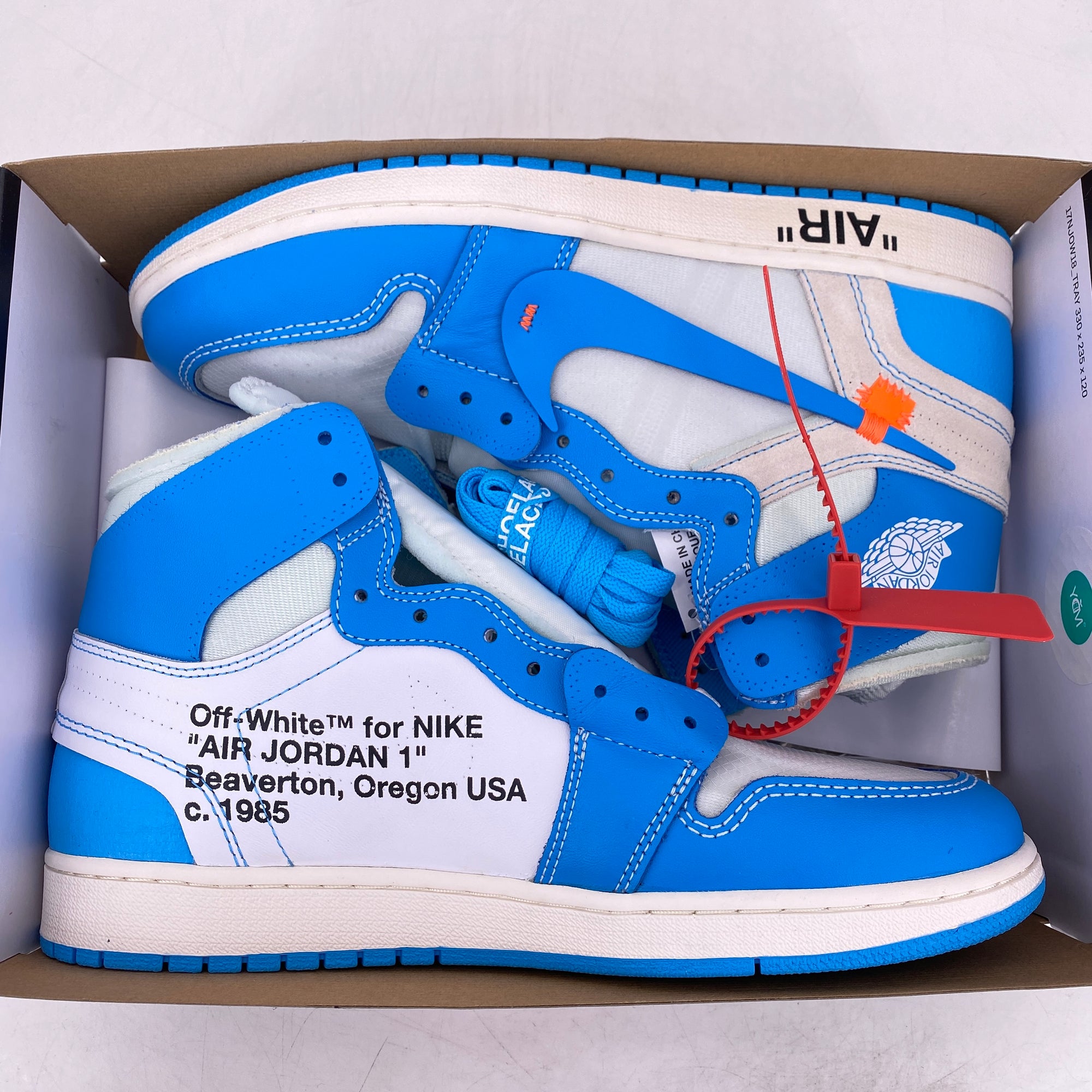 Air Jordan 1 Retro High OG &quot;Off White Unc&quot; 2018 New Size 12
