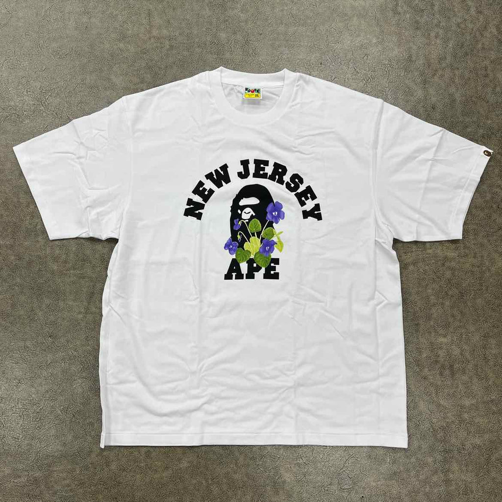 Bape T-Shirt "NEW JERSEY" White New Size 2XL