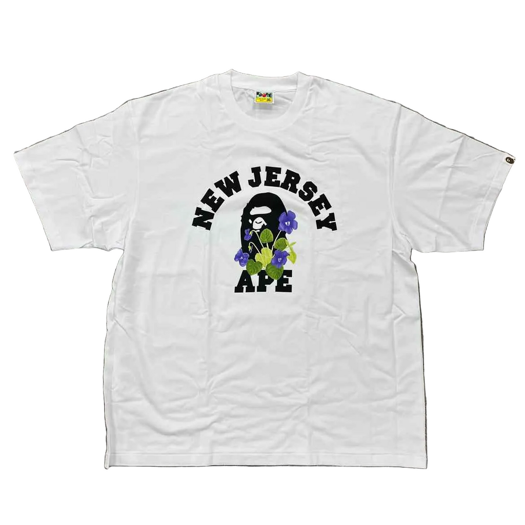 Bape T-Shirt "NEW JERSEY" White New Size 2XL