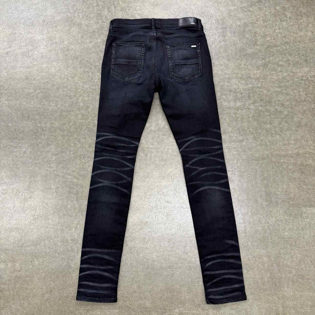 Amiri Jeans "DISTRESSED LOGO" Black Used Size 32