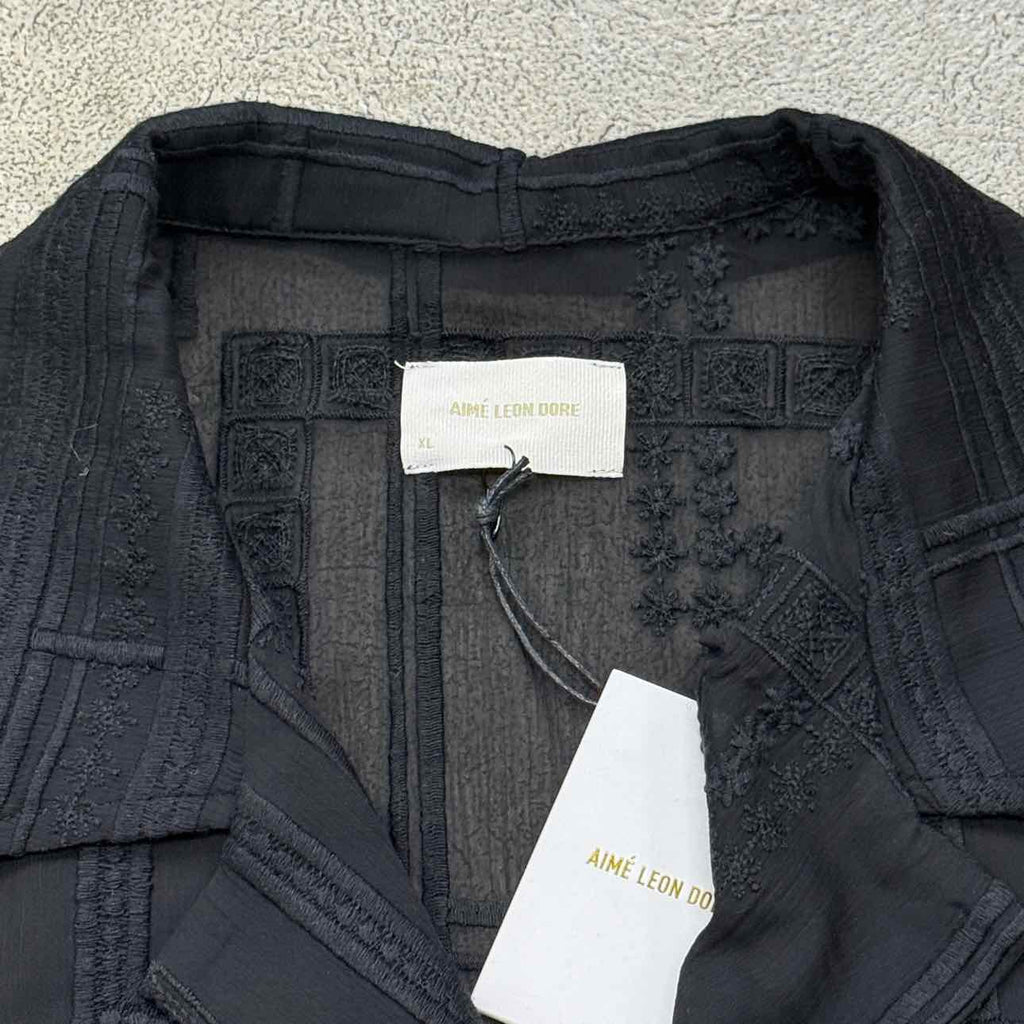 Aime Leon Dore Button Up "JACQUARD" Black New Size XL