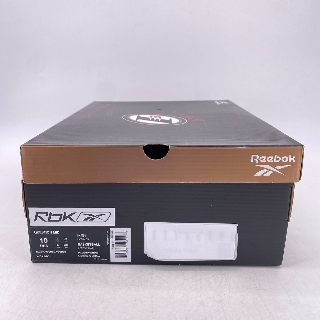 Reebok Question Mid "76Ers Bred" 2020 New Size 10