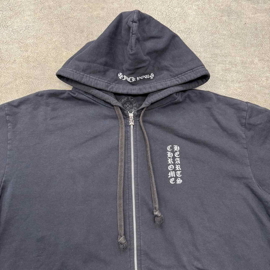 Chrome Hearts Zip Up "VERTICAL LOGO" Black Used Size 2XL
