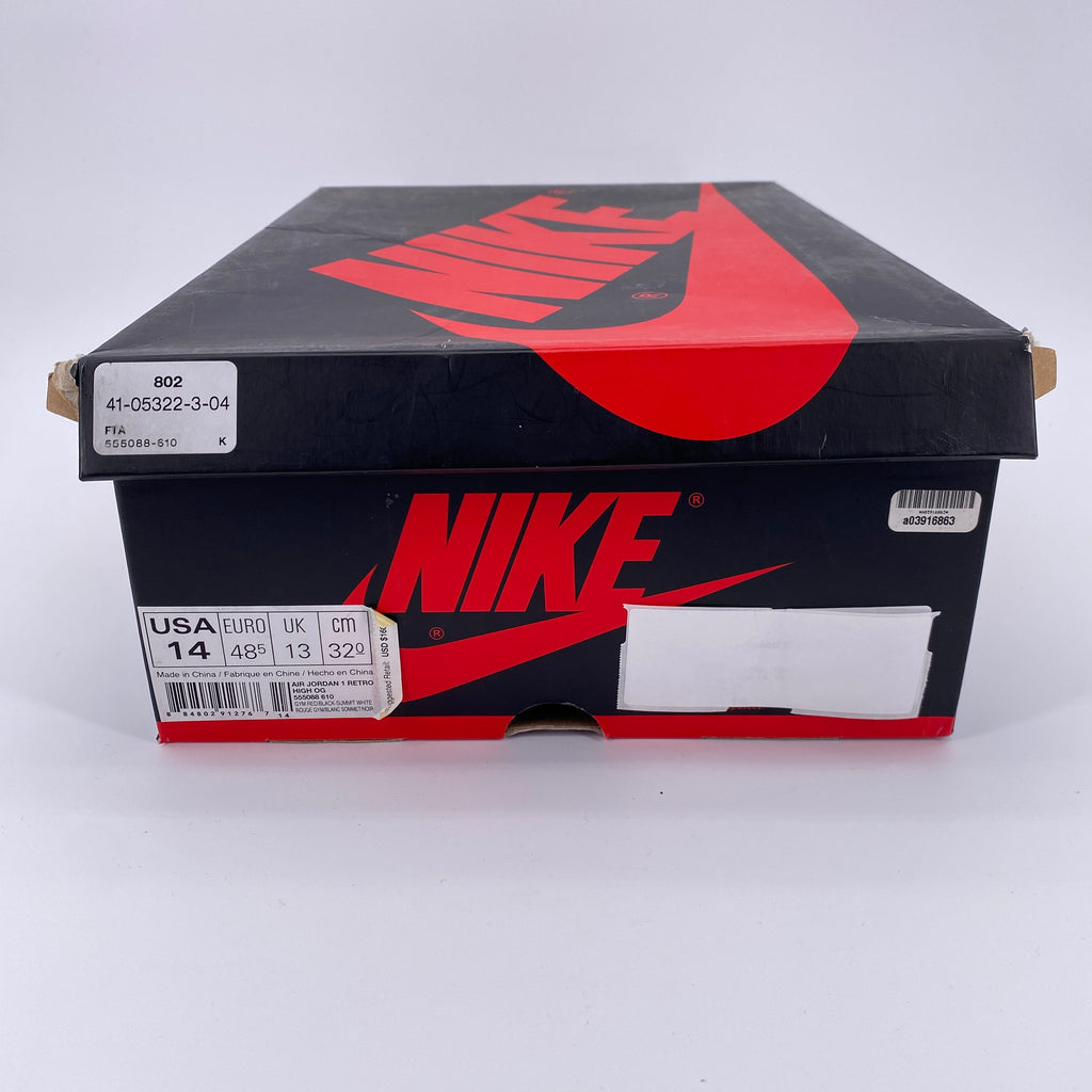 Air Jordan 1 Retro High OG "Bred Toe" 2018 New Size 14
