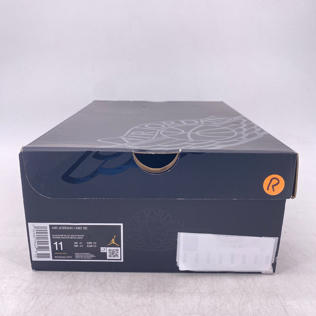 Air Jordan 1 Mid "Patent Black White Gold" 2019 Used Size 11