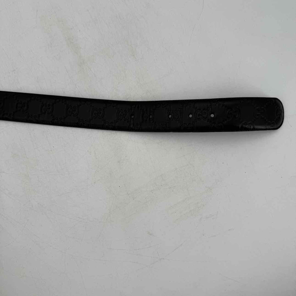 Gucci Belt "SILVER BUCKLE" Used Black Size 46
