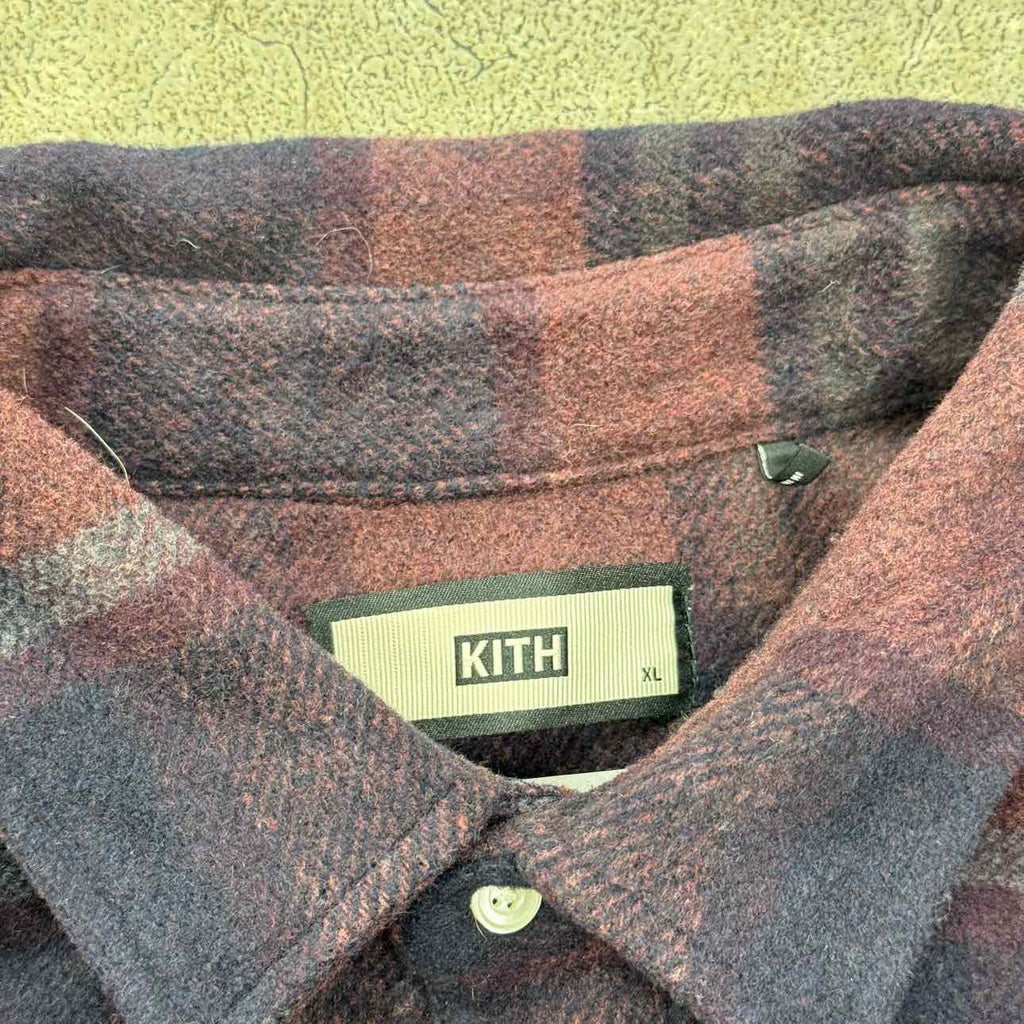 Kith Jacket "PLAID PRINT" Navy Used Size XL