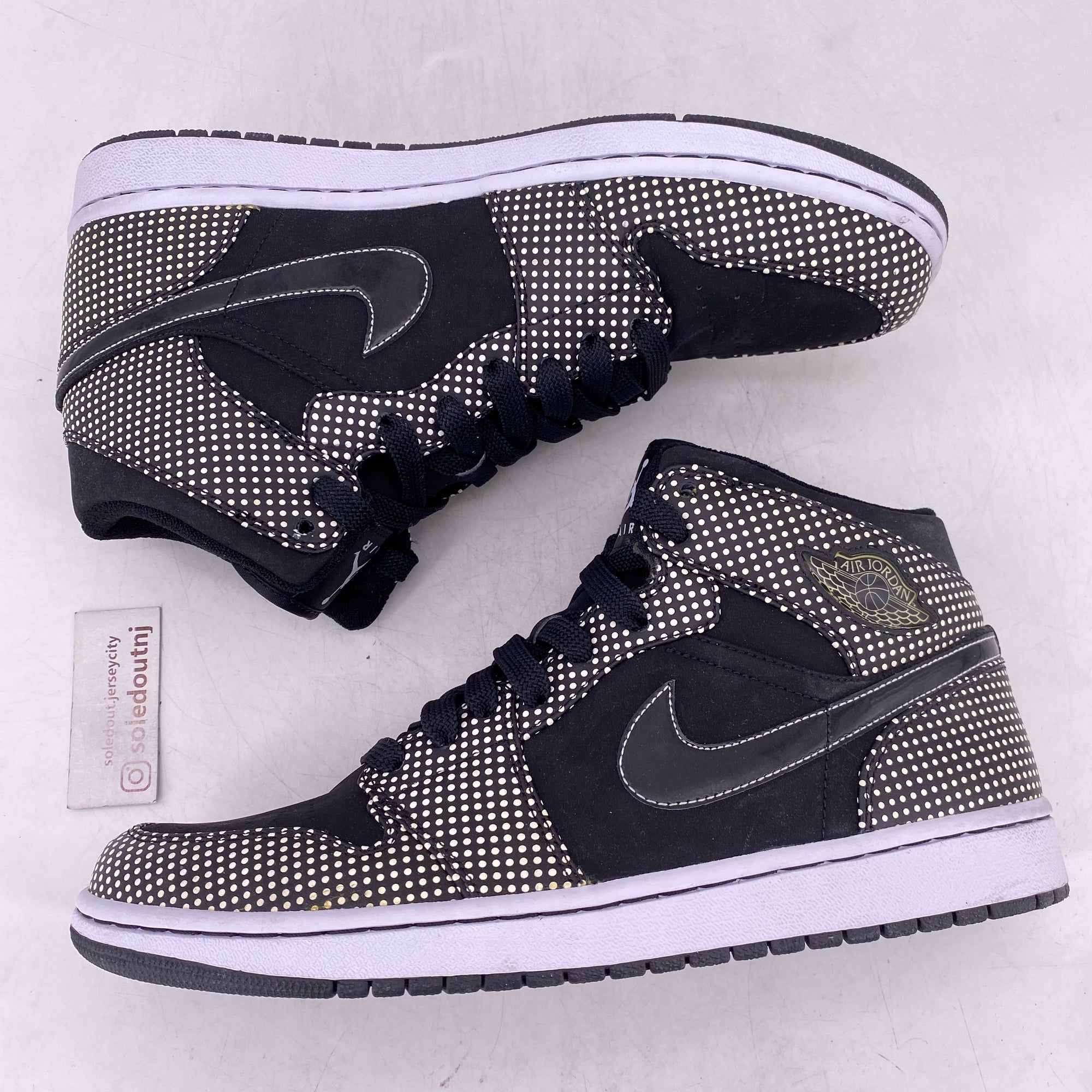 Air Jordan 1 Retro &quot;Polka Dot Black White&quot; 2009 Used Size 12