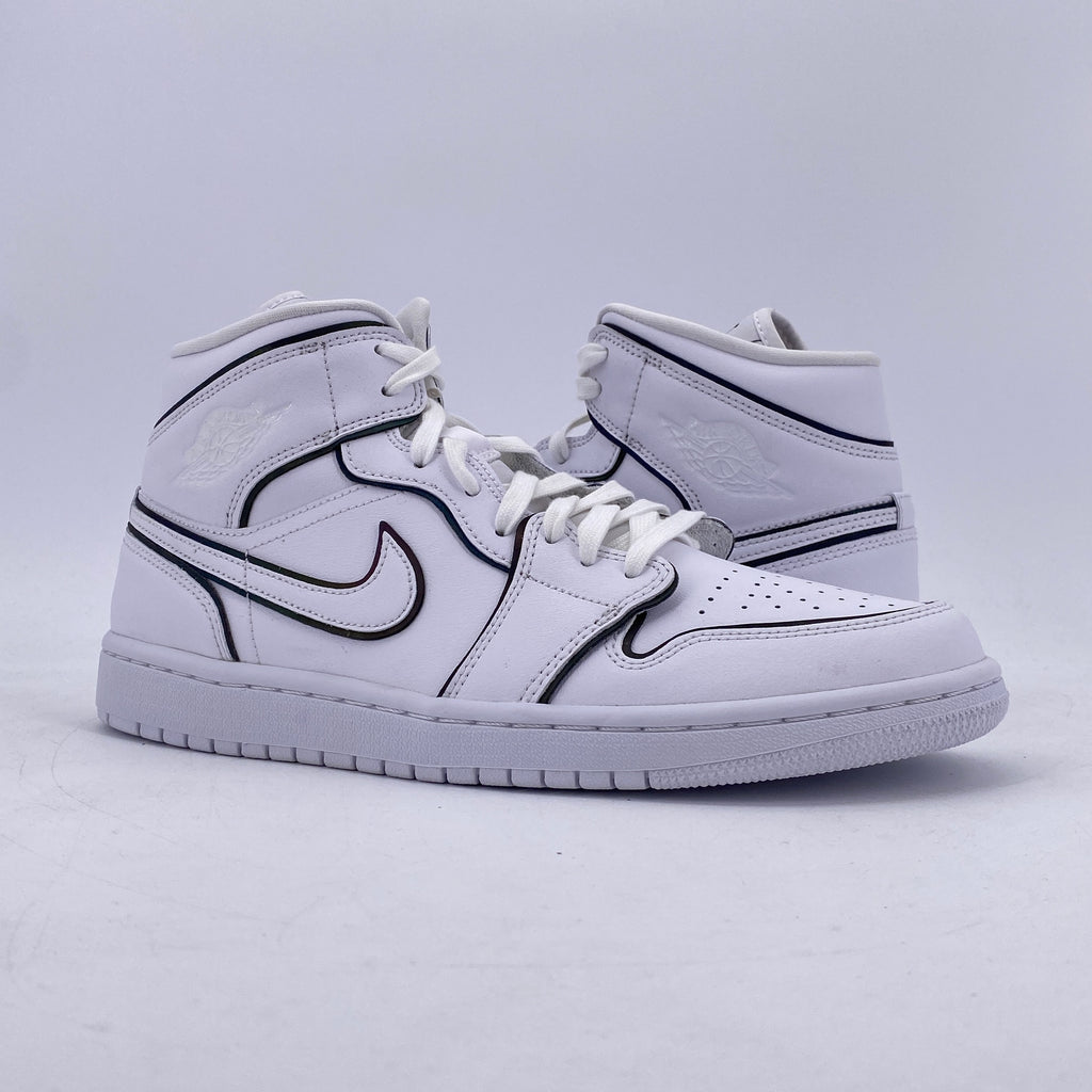 Air Jordan (W) 1 Mid "Iridescent Reflective White" 2019 New Size 12W