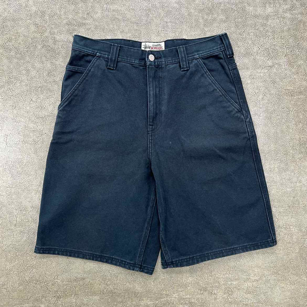 Stussy Shorts "WORKGEAR" Black Used Size 30