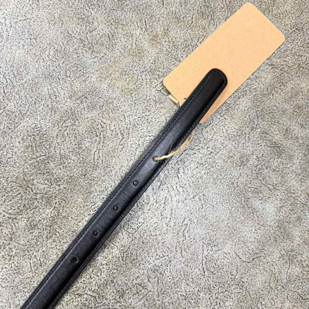 Gucci (W) Belt "MINI GOLD BUCKLE" New Black Size 38