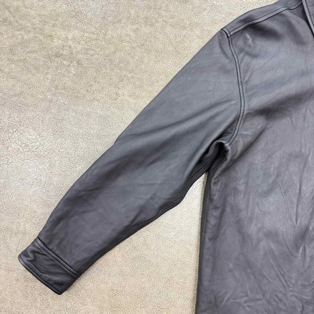 Supreme Button Up "LEATHER" Black Used Size L