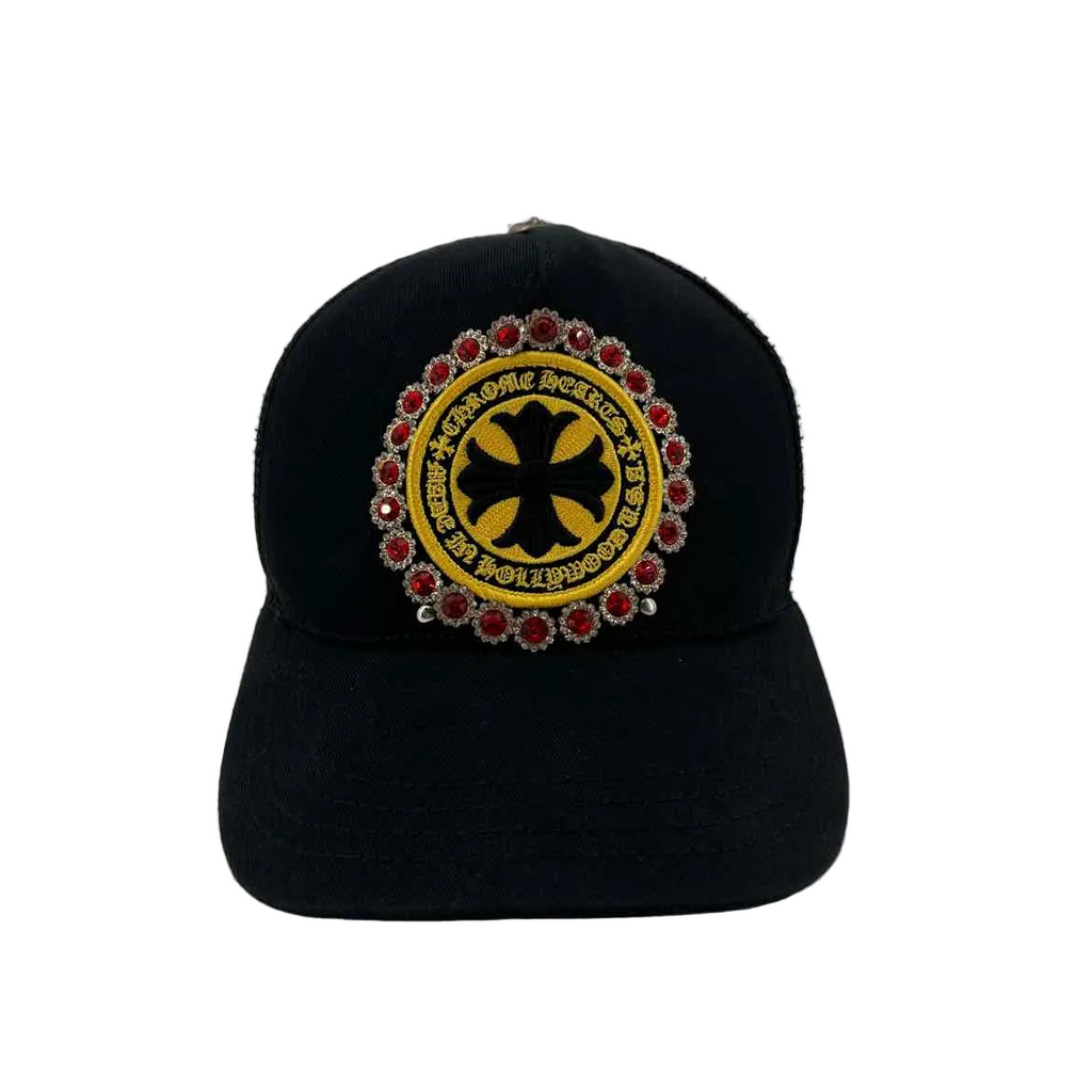 Chrome Hearts Trucker Hat "MADE IN HOLLYWOOD" Used Black Size OS