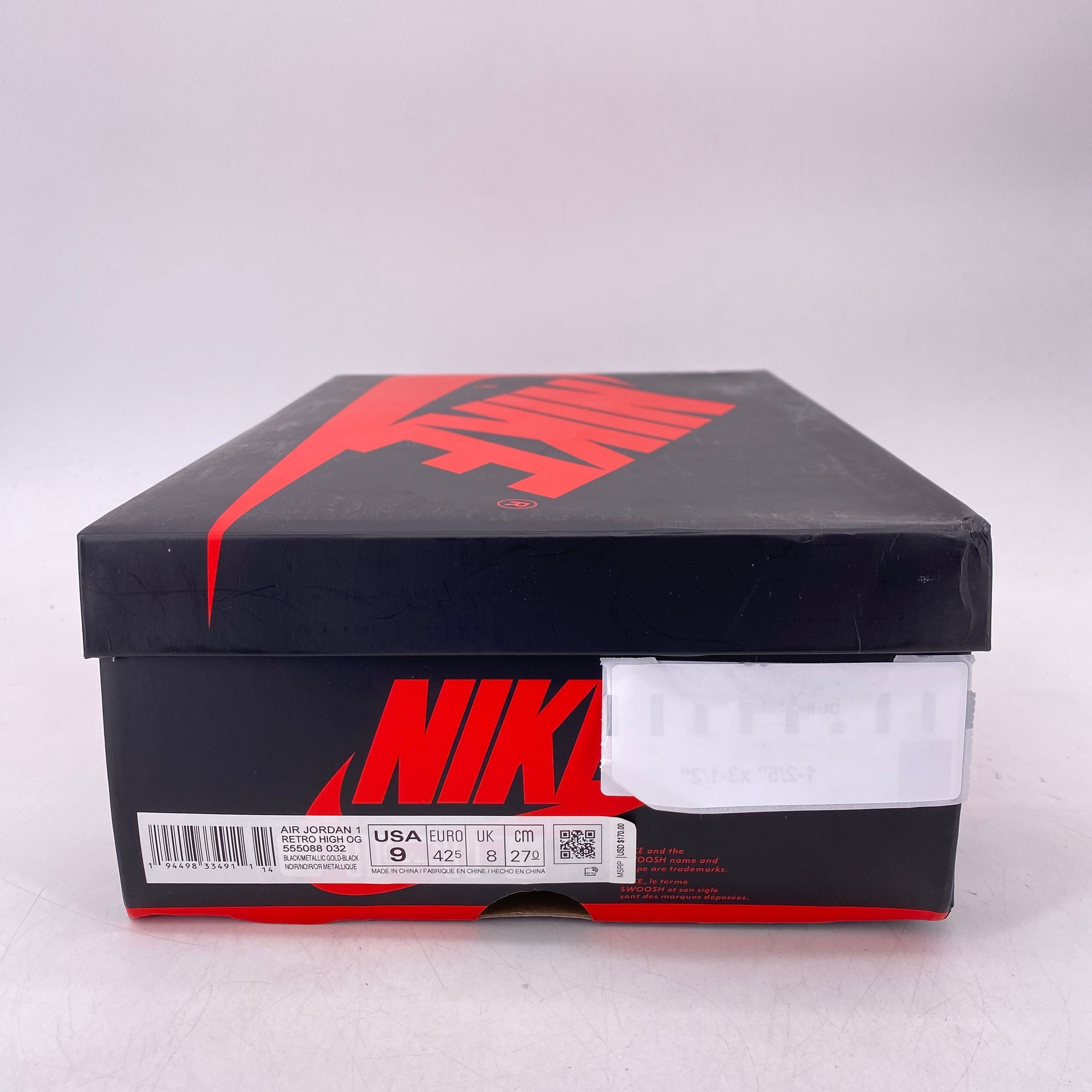 Air Jordan 1 Retro High OG &quot;Black Metallic Gold&quot; 2020 New Size 9