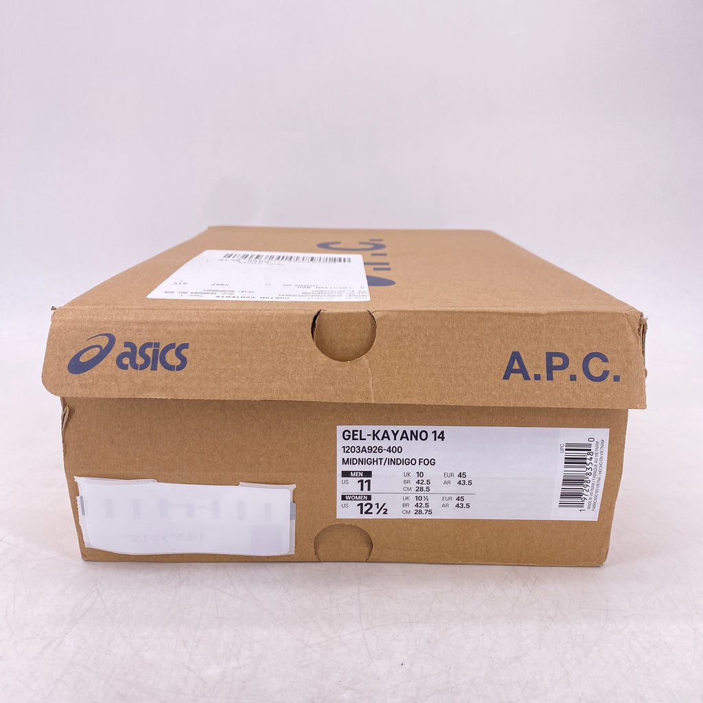 Asics Gel-Kayano 14 "A.P.C Midnight Indigo Fog" 2025 New Size 11
