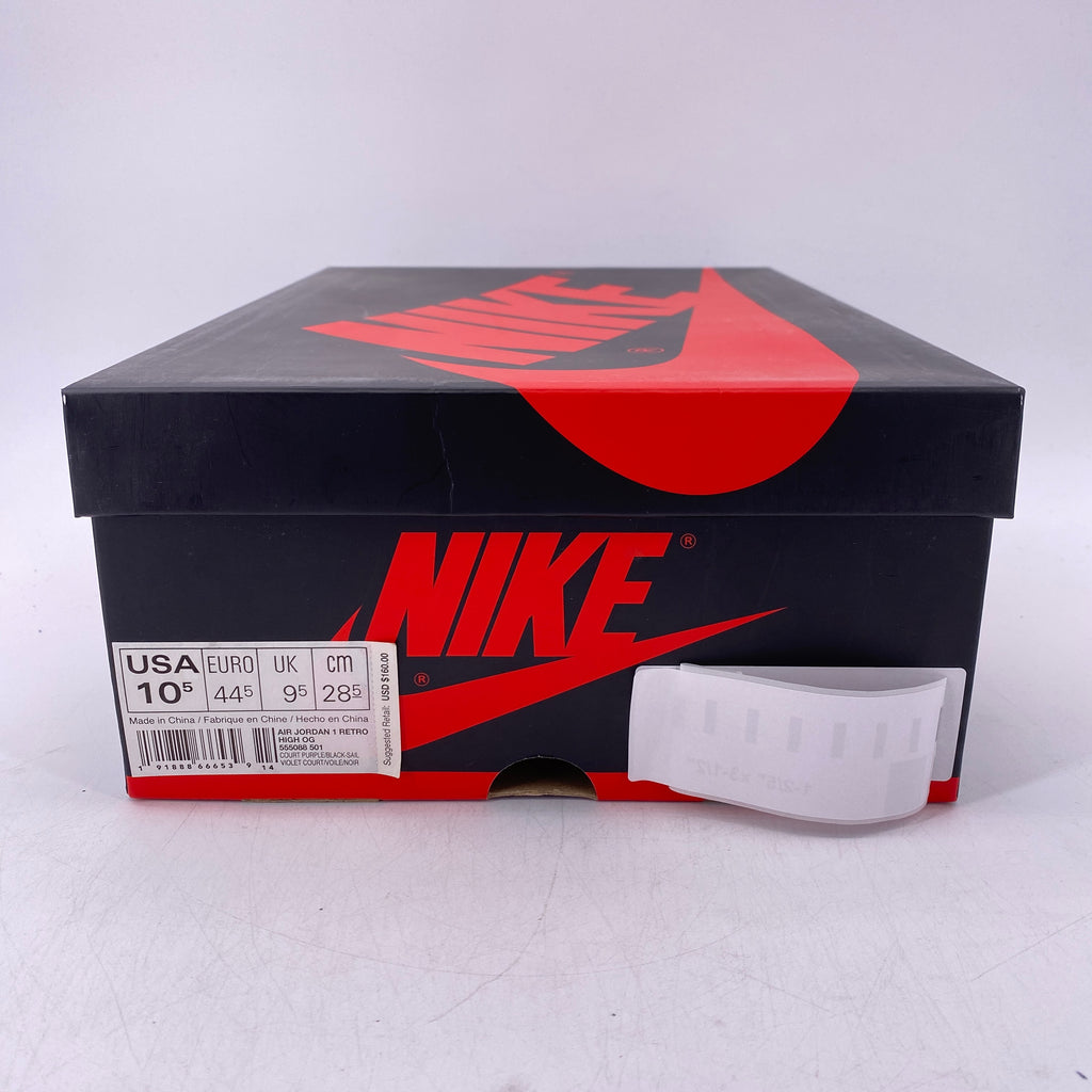 Air Jordan 1 Retro High OG "Court Purple" 2018 Used Size 10.5