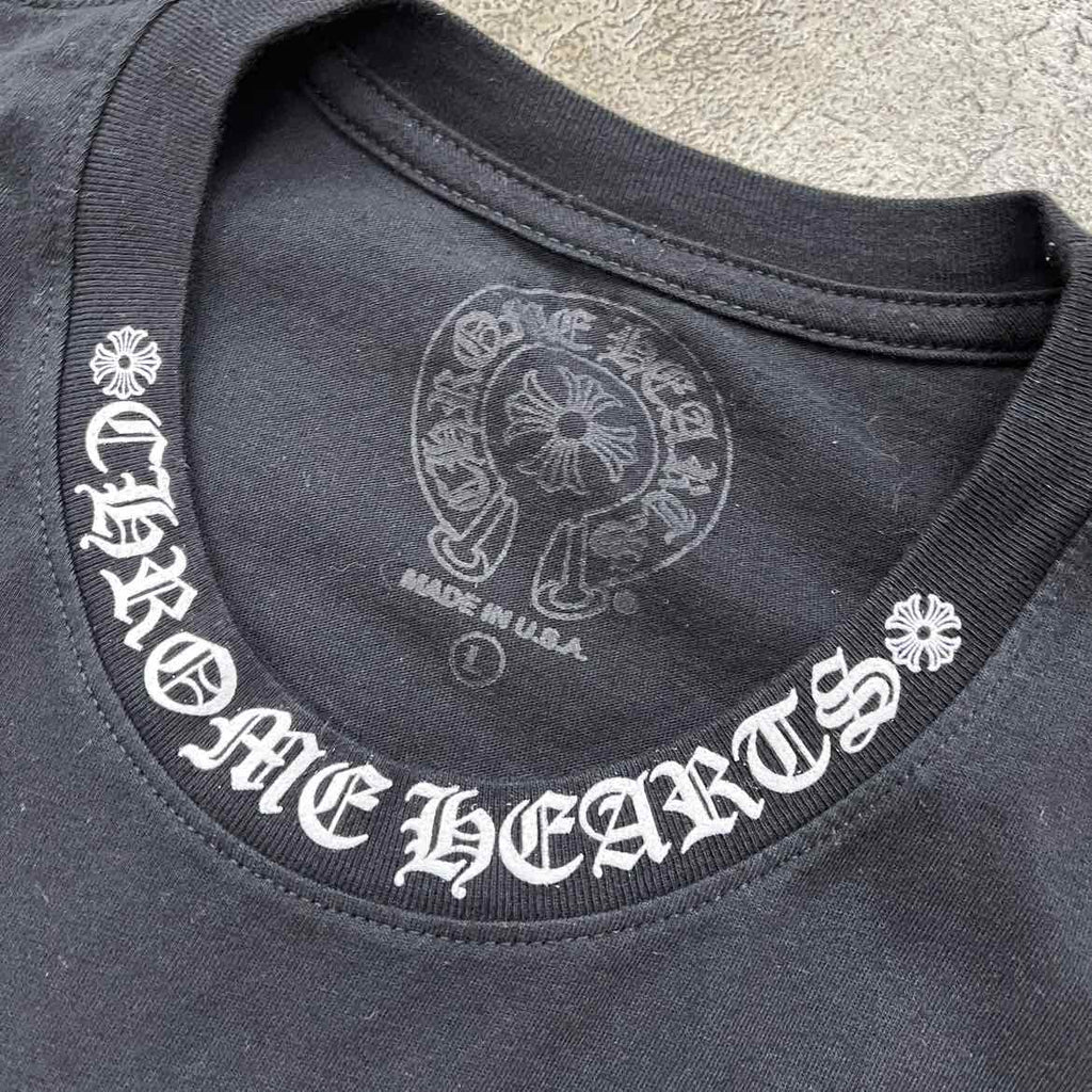 Chrome Hearts T-Shirt "NECK LOGO" Black Used Size L