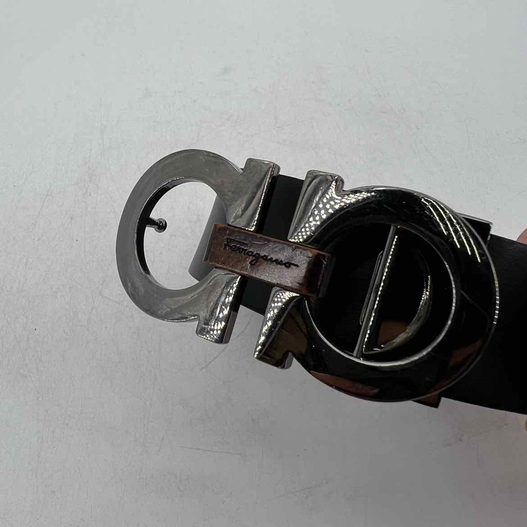 Salvatore Ferragamo Belt "LOGO" Used Black Size 34