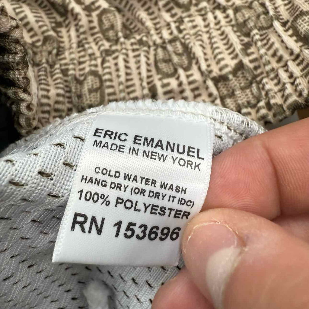 Eric Emanuel Mesh Shorts "MONOGRAM" Beige New Size M