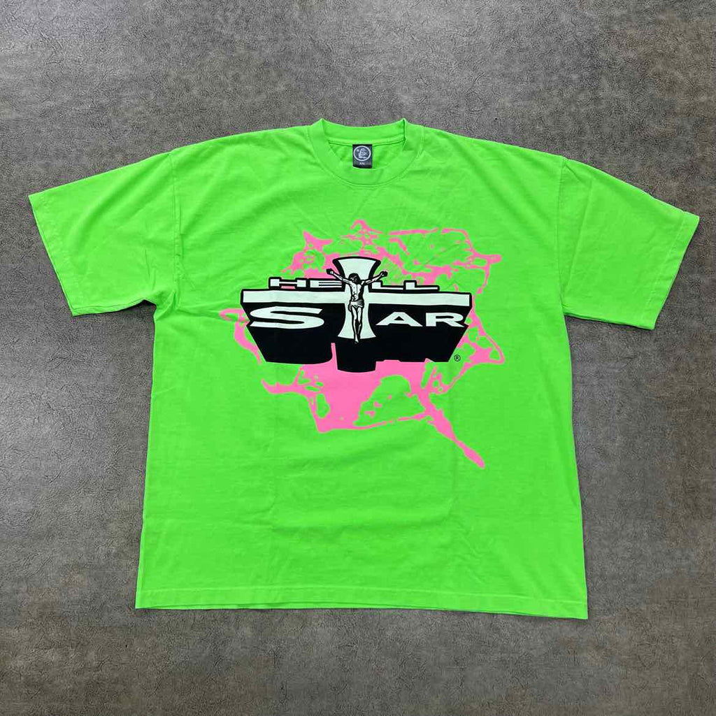 Hellstar T-Shirt "PATH TO PARADISE" Neon Used Size 2XL
