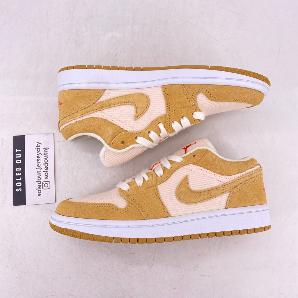 Air Jordan (W) 1 Low "Twine Orange Quartz Corduroy" 2021 New Size 5.5W