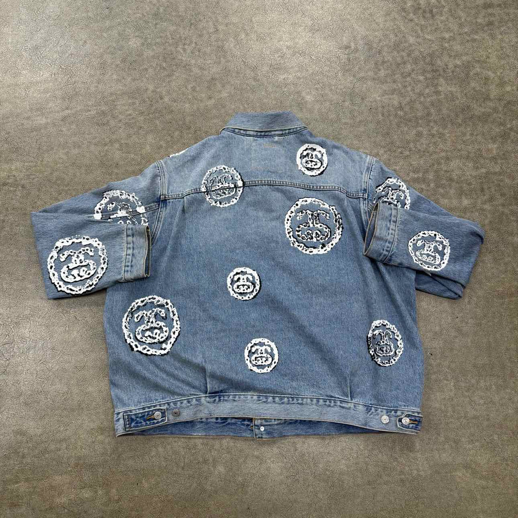 Denim Tears Jacket "STUSSY" Blue Used Size 2XL