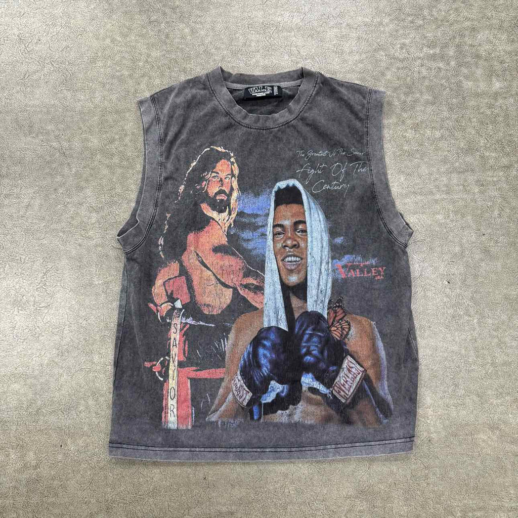 Vale Tank Top "BOXING" Vintage Black Used Size S