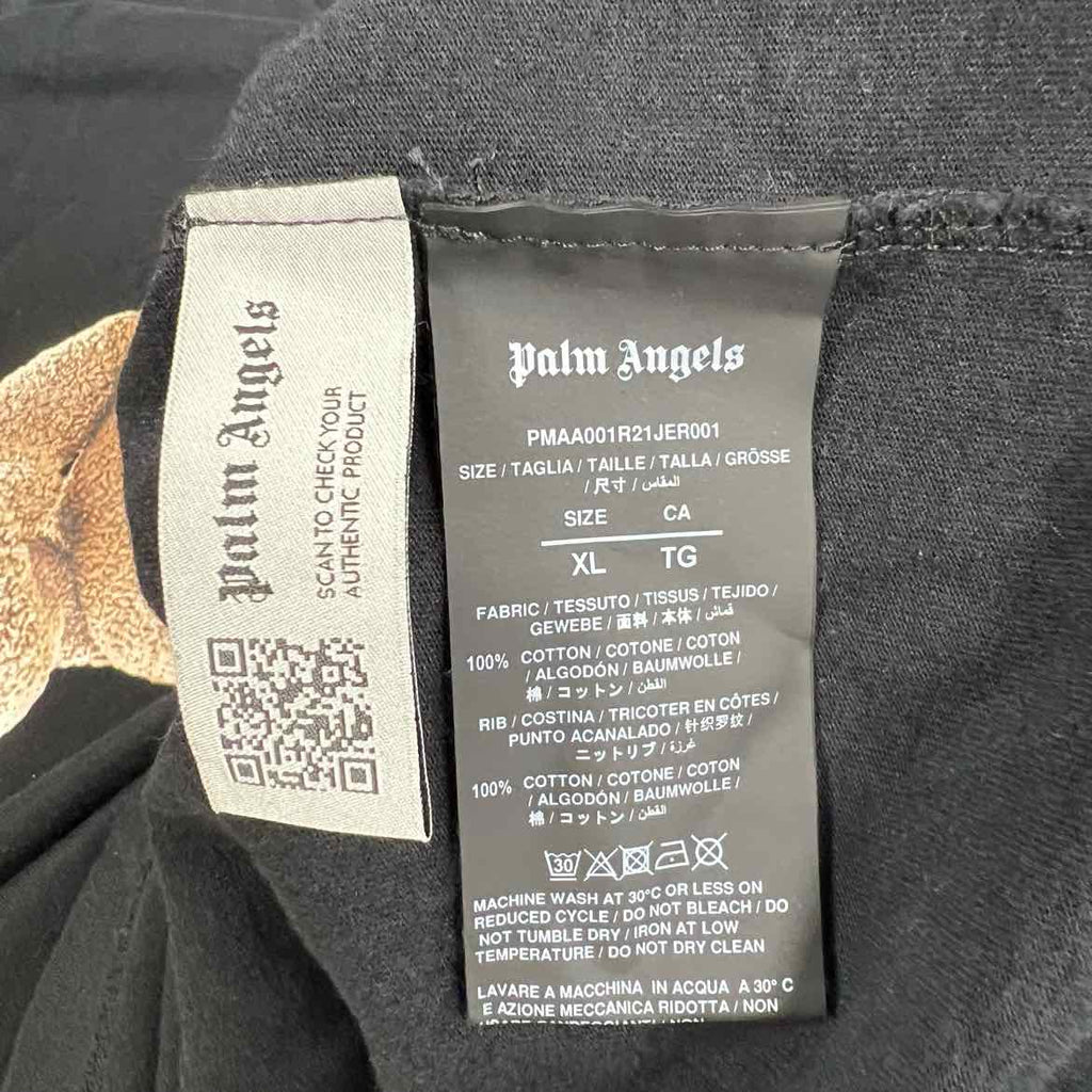 Palm Angels T-Shirt "TEDDY BEAR" Black Used Size XL