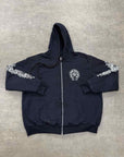 Chrome Hearts Zip Up "MALIBU" Black Used Size 2XL