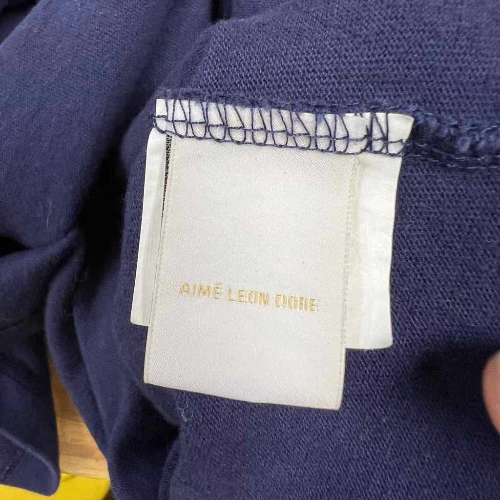 Aime Leon Dore T-Shirt "SCRIPT" Navy Used Size L