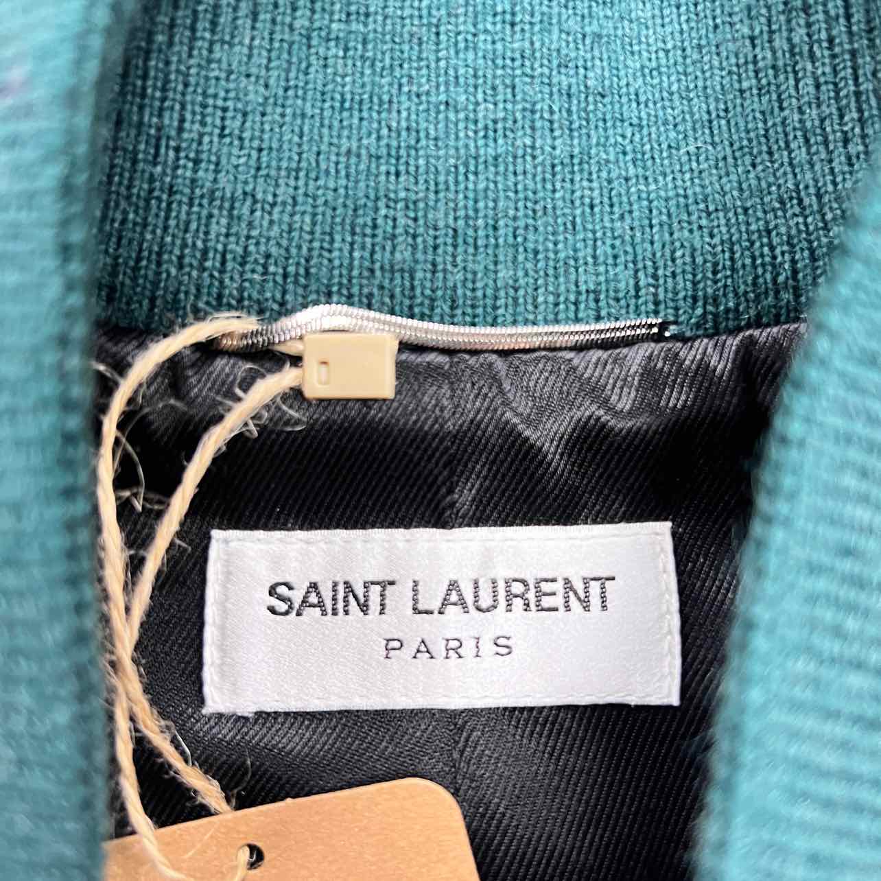 Saint Laurent Jacket &quot;TEDDY IN WOOL&quot; Green Used Size 50
