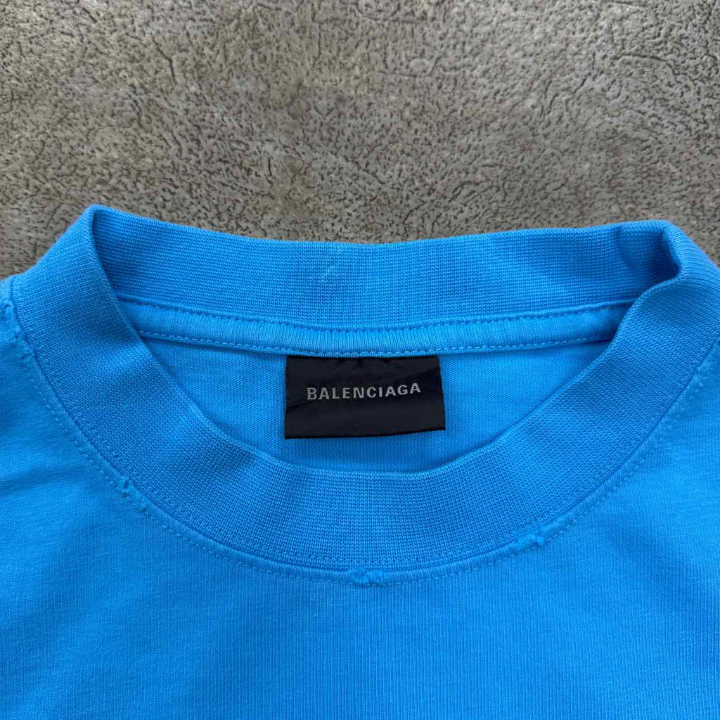 Balenciaga T-Shirt "CAMPAIGN" Blue New Size XS