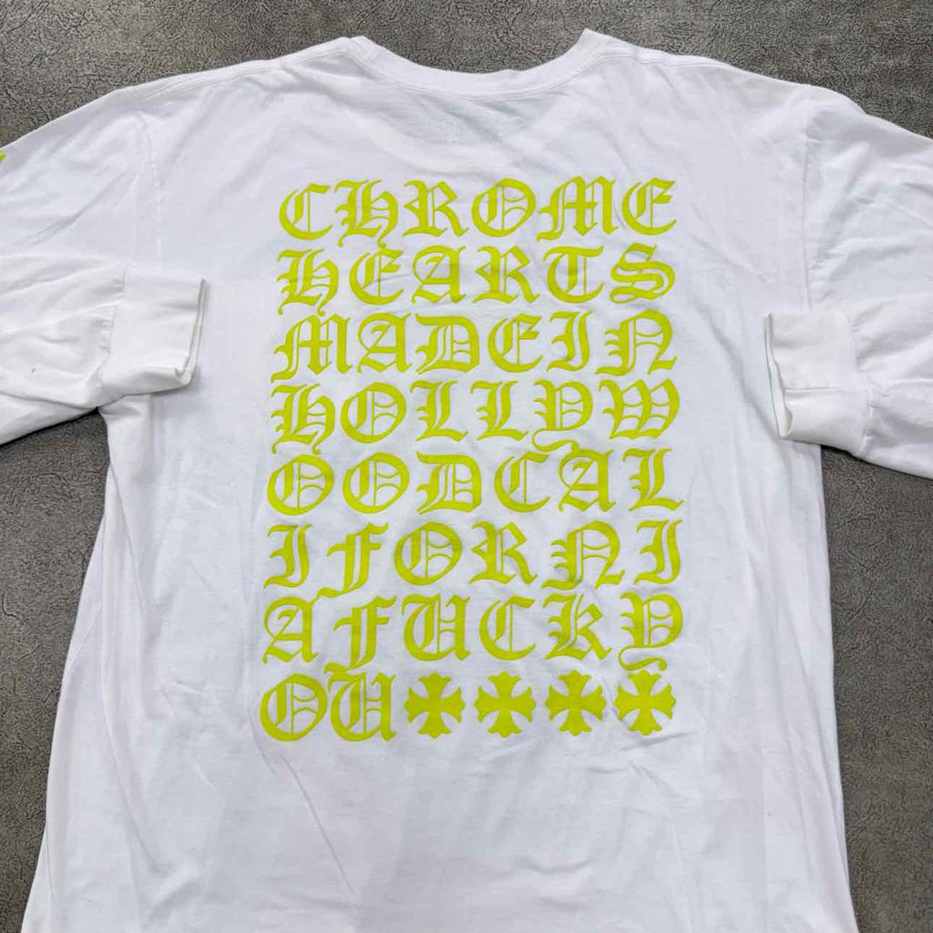 Chrome Hearts Long Sleeve "EYECHART" White Used Size XL