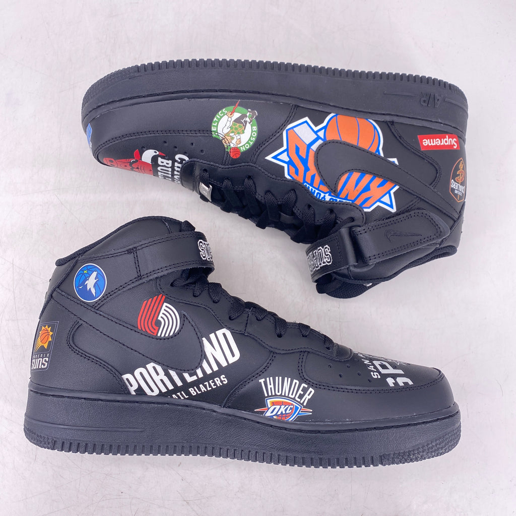 Nike Air Force 1 Mid "Supreme Nba Black" 2018 New Size 10.5