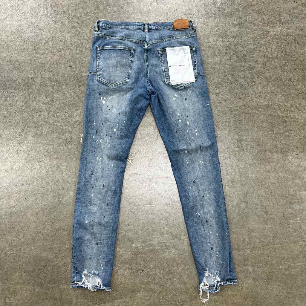 Purple Jeans "PAINT SPLATTER" Blue Used Size 36