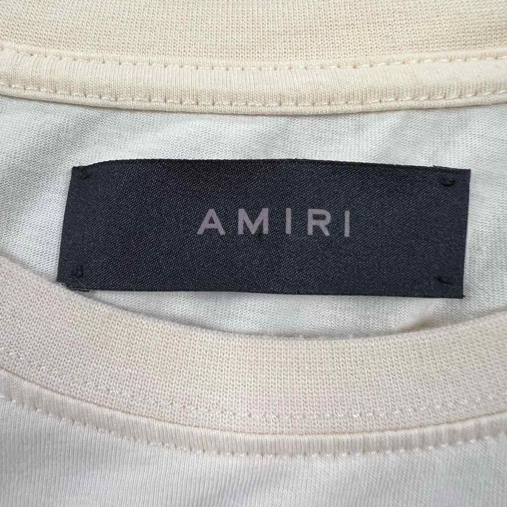 Amiri T-Shirt "RUM LABEL" Almond Used Size L