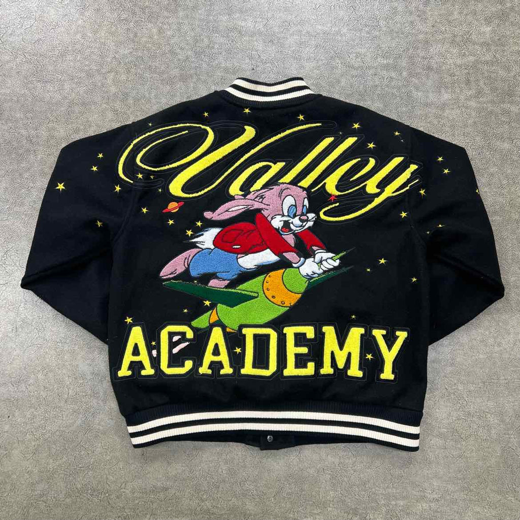 Vale Varsity Jacket "VALLEY DREAMS" Black Used Size M