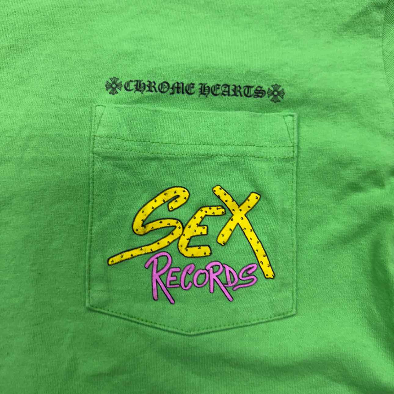 Chrome Hearts Long Sleeve &quot;SEX RECORDS&quot; Neon Used Size M